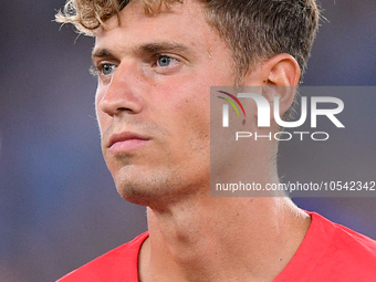 Marcos Llorente of Atletico de Madrid looks on during the UEFA Champions League Group E match between SS Lazio v Atletico de Madrid at Stadi...