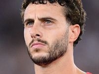 Mario Hermoso of Atletico de Madrid looks on during the UEFA Champions League Group E match between SS Lazio v Atletico de Madrid at Stadio...