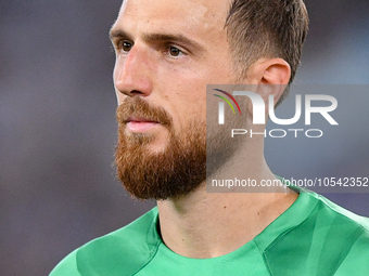 Jan Oblak of Atletico de Madrid looks on during the UEFA Champions League Group E match between SS Lazio v Atletico de Madrid at Stadio Olim...