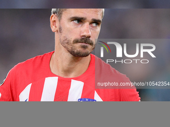 Antoine Griezmann of Atletico de Madrid looks on during the UEFA Champions League Group E match between SS Lazio v Atletico de Madrid at Sta...