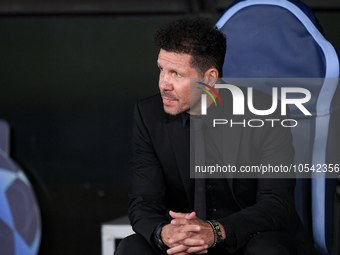 Diego Simeone head coach of Atletico de Madrid looks on during the UEFA Champions League Group E match between SS Lazio v Atletico de Madrid...