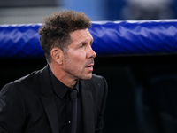 Diego Simeone head coach of Atletico de Madrid looks on during the UEFA Champions League Group E match between SS Lazio v Atletico de Madrid...