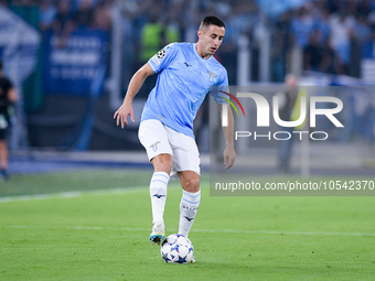 Adam Marusic of SS Lazio during the UEFA Champions League Group E match between SS Lazio v Atletico de Madrid at Stadio Olimpico Roma on Sep...