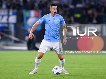 Adam Marusic of SS Lazio during the UEFA Champions League Group E match between SS Lazio v Atletico de Madrid at Stadio Olimpico Roma on Sep...