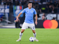 Adam Marusic of SS Lazio during the UEFA Champions League Group E match between SS Lazio v Atletico de Madrid at Stadio Olimpico Roma on Sep...