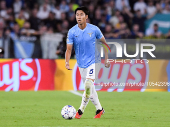 Daichi Kamada of SS Lazio during the UEFA Champions League Group E match between SS Lazio v Atletico de Madrid at Stadio Olimpico Roma on Se...