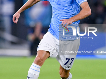 Adam Marusic of SS Lazio during the UEFA Champions League Group E match between SS Lazio v Atletico de Madrid at Stadio Olimpico Roma on Sep...