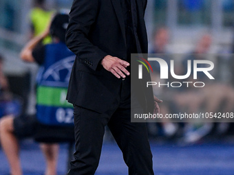 Diego Simeone head coach of Atletico de Madrid looks on during the UEFA Champions League Group E match between SS Lazio v Atletico de Madrid...