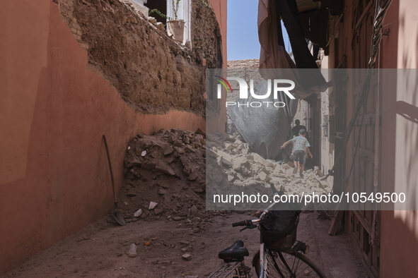 In Marrakech, Morocco, on September 11, 2023, just a few days after the devastating earthquake, the city is gradually returning to normal. S...