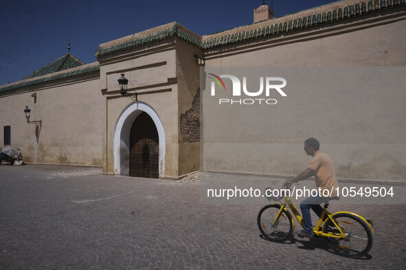 Marrakech, Morocco, 2023/09/11. Just a few days after the terrible earthquake in Morocco, the city of Marrakech is slowly getting back to li...