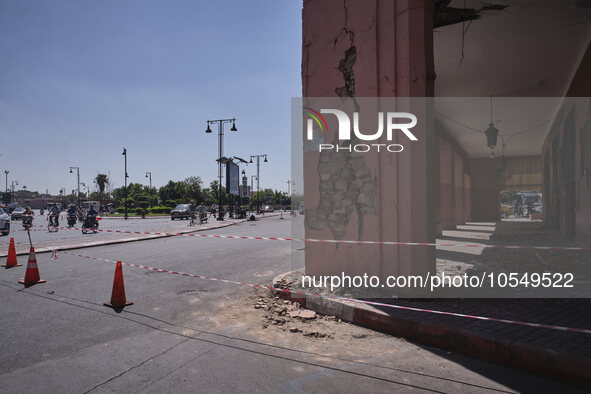 Marrakech, Morocco, 2023/09/11. Just a few days after the terrible earthquake in Morocco, the city of Marrakech is slowly getting back to li...