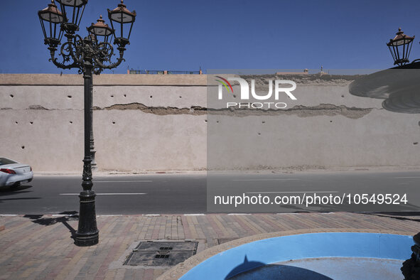 Marrakech, Morocco, 2023/09/11. Just a few days after the terrible earthquake in Morocco, the city of Marrakech is slowly getting back to li...