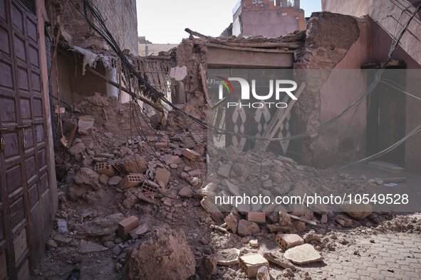 Marrakech, Morocco, 2023/09/11. Just a few days after the terrible earthquake in Morocco, the city of Marrakech is slowly getting back to li...