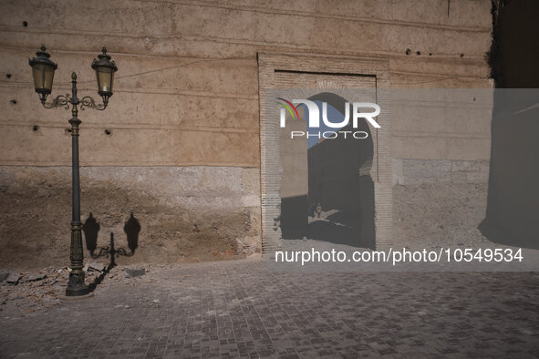 Marrakech, Morocco, 2023/09/11. Just a few days after the terrible earthquake in Morocco, the city of Marrakech is slowly getting back to li...