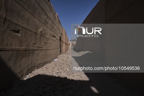 Marrakech, Morocco, 2023/09/11. Just a few days after the terrible earthquake in Morocco, the city of Marrakech is slowly getting back to li...