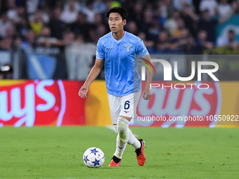 Daichi Kamada of SS Lazio during the UEFA Champions League Group E match between SS Lazio v Atletico de Madrid at Stadio Olimpico Roma on Se...