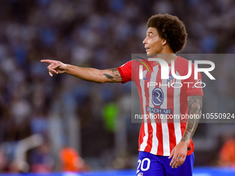 Axel Witsel of Atletico de Madrid gestures during the UEFA Champions League Group E match between SS Lazio v Atletico de Madrid at Stadio Ol...