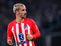 Antoine Griezmann of Atletico de Madrid looks on during the UEFA Champions League Group E match between SS Lazio v Atletico de Madrid at Sta...