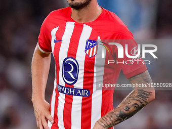 Saul Niguez of Atletico de Madrid looks on during the UEFA Champions League Group E match between SS Lazio v Atletico de Madrid at Stadio Ol...