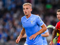 Gustav Isaksen of SS Lazio looks on during the UEFA Champions League Group E match between SS Lazio v Atletico de Madrid at Stadio Olimpico...