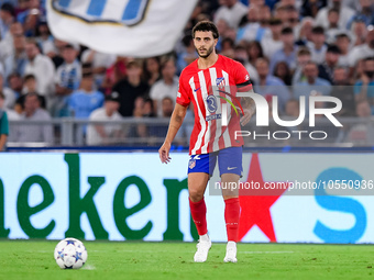 Mario Hermoso of Atletico de Madrid during the UEFA Champions League Group E match between SS Lazio v Atletico de Madrid at Stadio Olimpico...