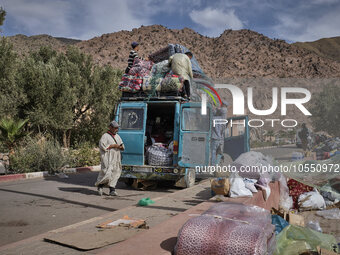 Morocco, Talat N'Yaaqoub, 2023-09-13. In the village of Talat N'Yaaqoub, a large-scale mobilisation was organised to help the victims of the...