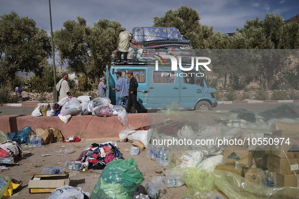 Morocco, Talat N'Yaaqoub, 2023-09-13. In the village of Talat N'Yaaqoub, a large-scale mobilisation was organised to help the victims of the...