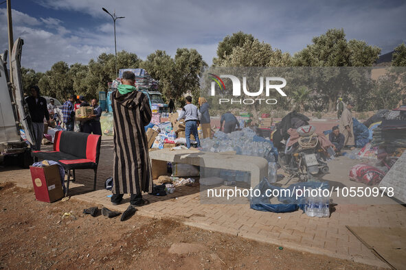 Morocco, Talat N'Yaaqoub, 2023-09-13. In the village of Talat N'Yaaqoub, a large-scale mobilisation was organised to help the victims of the...