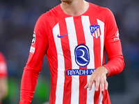 Alvaro Morata of Atletico de Madrid looks on during the UEFA Champions League Group E match between SS Lazio v Atletico de Madrid at Stadio...