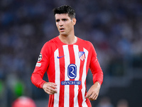 Alvaro Morata of Atletico de Madrid looks on during the UEFA Champions League Group E match between SS Lazio v Atletico de Madrid at Stadio...