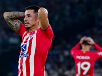 Jose' Gimenez of Atletico de Madrid looks dejected during the UEFA Champions League Group E match between SS Lazio v Atletico de Madrid at S...