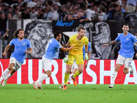 Ivan Provedel of SS Lazio celebrates with teammates after scoring the team's first goal to equalise  during the UEFA Champions League Group...