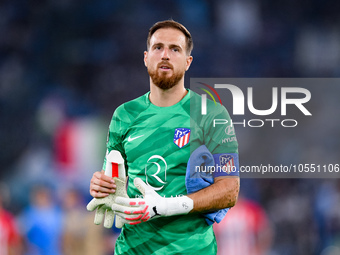 Jan Oblak of Atletico de Madrid greets the fans during the UEFA Champions League Group E match between SS Lazio v Atletico de Madrid at Stad...