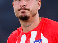 Jose' Gimenez of Atletico de Madrid looks on during the UEFA Champions League Group E match between SS Lazio v Atletico de Madrid at Stadio...