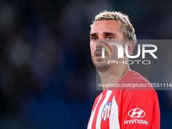 Antoine Griezmann of Atletico de Madrid looks on during the UEFA Champions League Group E match between SS Lazio v Atletico de Madrid at Sta...