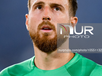 Jan Oblak of Atletico de Madrid looks on during the UEFA Champions League Group E match between SS Lazio v Atletico de Madrid at Stadio Olim...