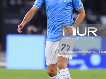 Adam Marusic of SS Lazio during the UEFA Champions League Group E match between SS Lazio v Atletico de Madrid at Stadio Olimpico Roma on Sep...