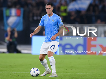 Adam Marusic of SS Lazio during the UEFA Champions League Group E match between SS Lazio v Atletico de Madrid at Stadio Olimpico Roma on Sep...