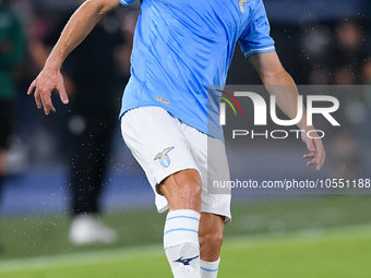 Adam Marusic of SS Lazio during the UEFA Champions League Group E match between SS Lazio v Atletico de Madrid at Stadio Olimpico Roma on Sep...