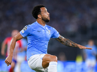 Felipe Anderson of SS Lazio during the UEFA Champions League Group E match between SS Lazio v Atletico de Madrid at Stadio Olimpico Roma on...