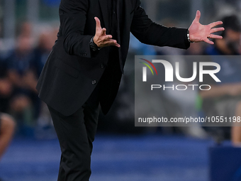 Diego Simeone head coach of Atletico de Madrid gestures during the UEFA Champions League Group E match between SS Lazio v Atletico de Madrid...