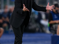 Diego Simeone head coach of Atletico de Madrid gestures during the UEFA Champions League Group E match between SS Lazio v Atletico de Madrid...