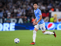 Daichi Kamada of SS Lazio during the UEFA Champions League Group E match between SS Lazio v Atletico de Madrid at Stadio Olimpico Roma on Se...