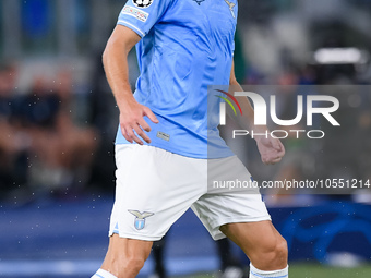 Adam Marusic of SS Lazio during the UEFA Champions League Group E match between SS Lazio v Atletico de Madrid at Stadio Olimpico Roma on Sep...