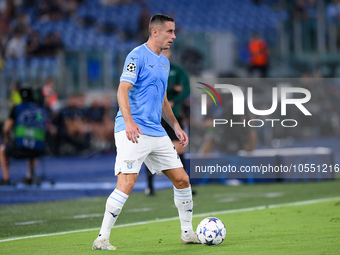 Adam Marusic of SS Lazio during the UEFA Champions League Group E match between SS Lazio v Atletico de Madrid at Stadio Olimpico Roma on Sep...