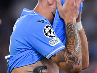 Ciro Immobile of SS Lazio looks dejected during the UEFA Champions League Group E match between SS Lazio v Atletico de Madrid at Stadio Olim...