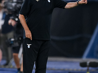 Maurizio Sarri of SS Lazio gestures during the UEFA Champions League Group E match between SS Lazio v Atletico de Madrid at Stadio Olimpico...