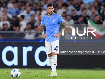 Mattia Zaccagni of SS Lazio during the UEFA Champions League Group E match between SS Lazio v Atletico de Madrid at Stadio Olimpico Roma on...