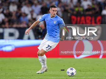 Adam Marusic of SS Lazio during the UEFA Champions League Group E match between SS Lazio v Atletico de Madrid at Stadio Olimpico Roma on Sep...