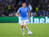 Adam Marusic of SS Lazio during the UEFA Champions League Group E match between SS Lazio v Atletico de Madrid at Stadio Olimpico Roma on Sep...